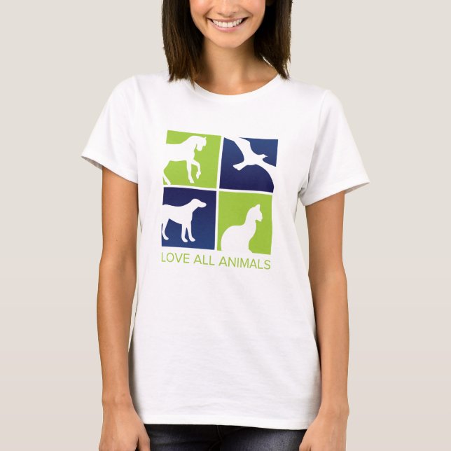 T-shirt amar todos os animais (Frente)