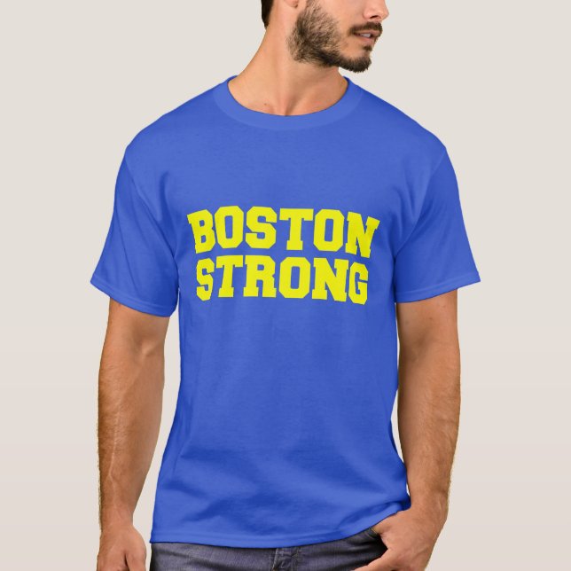 t-shirt amarelo azul forte de Boston (Frente)