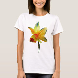 T-shirt Amarelo Daffodil watercolor Primavera