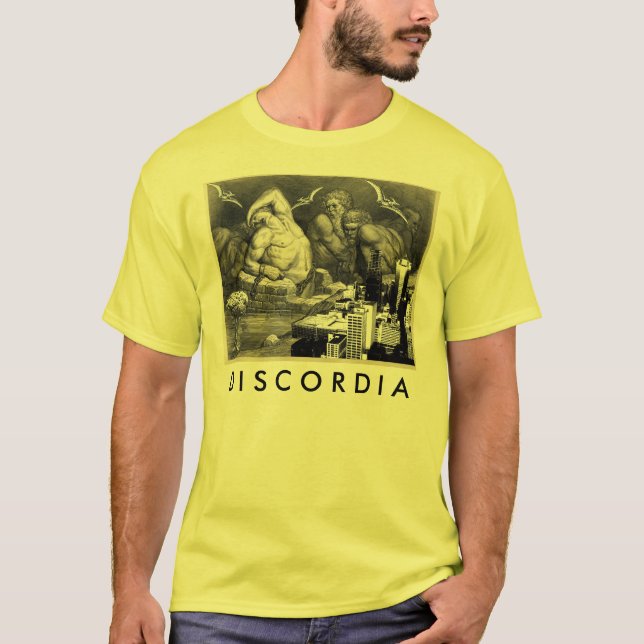 T-shirt amarelo de Discordia (Frente)