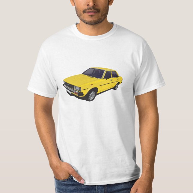 T-shirt amarelo de Toyota Corolla DX E70 (Frente)