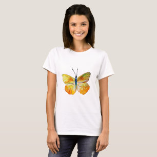 T-shirt amarelo do desenho da aguarela da
