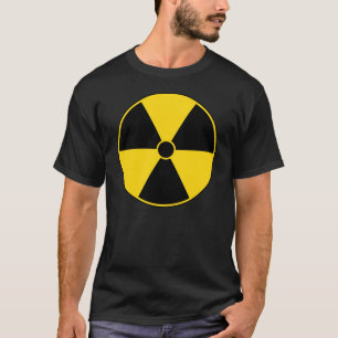 T-shirt amarelo do símbolo da radiação