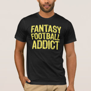 T-shirt Amarelo do viciado do futebol da fantasia