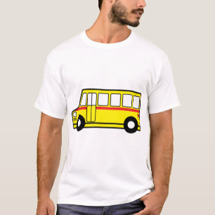 T-shirt amarelo dos homens do auto escolar