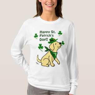 T-shirt Amarelo Labrador do dia de St Patrick