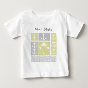 T-shirt Amarelo náutico e Cinza Ancora Peixes Vane