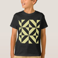 Amarelo Suave Arte Deco Geométrica