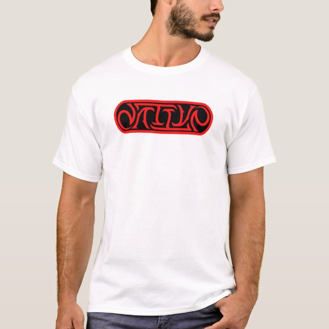 T-shirt Ambigram NATIVO (preto/vermelho) (Frente)