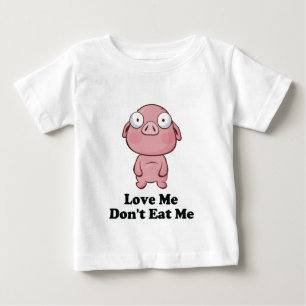 T-shirt Ame-me Não Coma Design de Porcos
