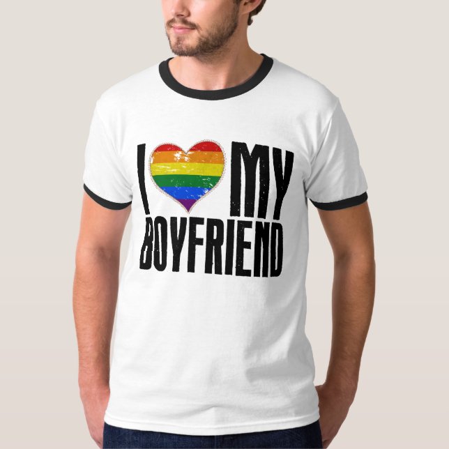 T-shirt Ame meu namorado (Frente)