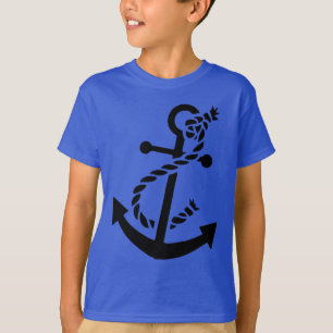 T-shirt Ameaça Marinha Náutica Ancorante do Navio Negro