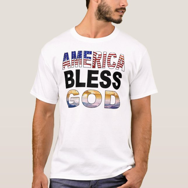T-shirt América abençoa o deus (Frente)