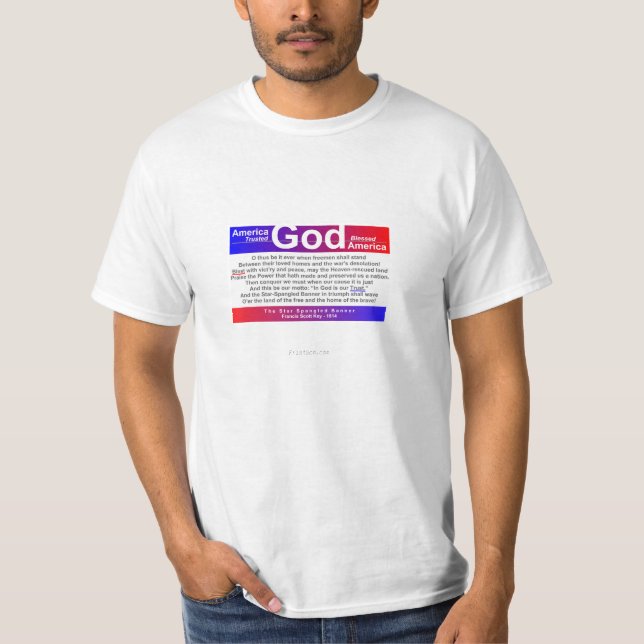 T-shirt América abençoada deus (Frente)