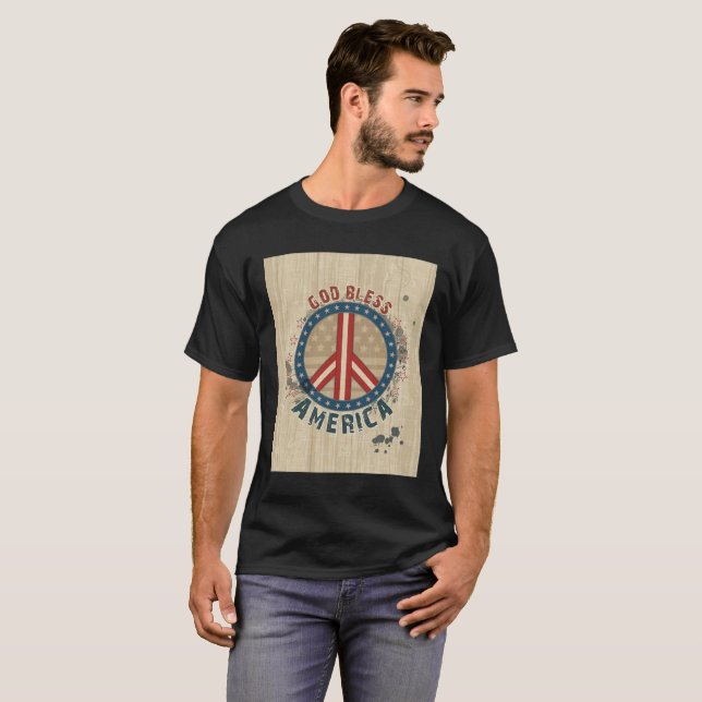T-shirt América deus abençoe (Frente Completa)