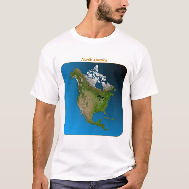 T-shirt America do Norte do espaço (Frente)