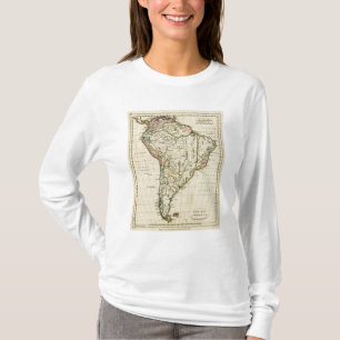 T-shirt Ámérica do Sul com os limites esboçados