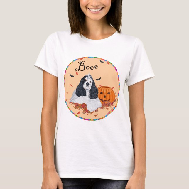 T-shirt American Cocker Spaniel Halloween (Frente)