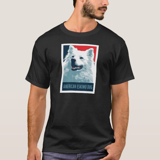 T-shirt American Eskimo Dog Esperança Política (Frente)