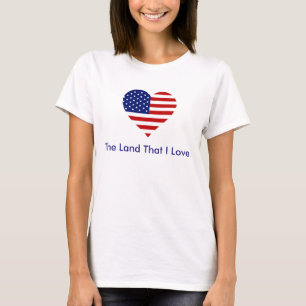 T-shirt American Flag Heart America A Terra Que Eu Amo