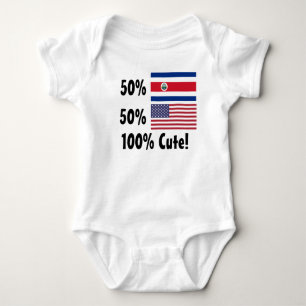 T-shirt Americano 100% de Rican 50% da costela de 50%