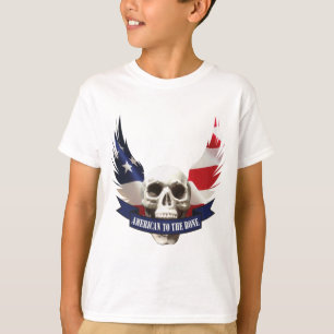 T-shirt Americano ao crânio ósseo