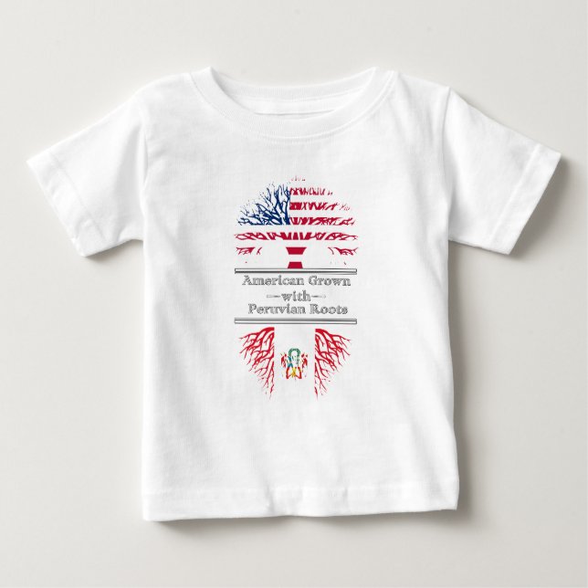 T-shirt Americano crescido com o presente peruano do (Frente)