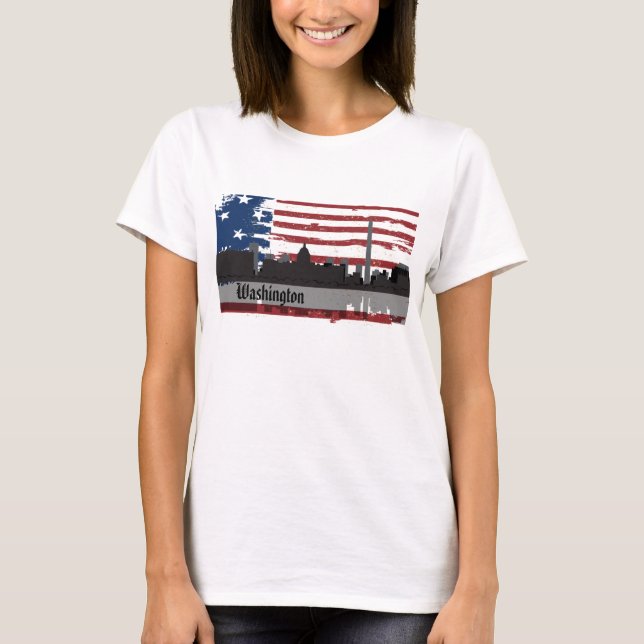 T-shirt americano da arquitectura da cidade das (Frente)