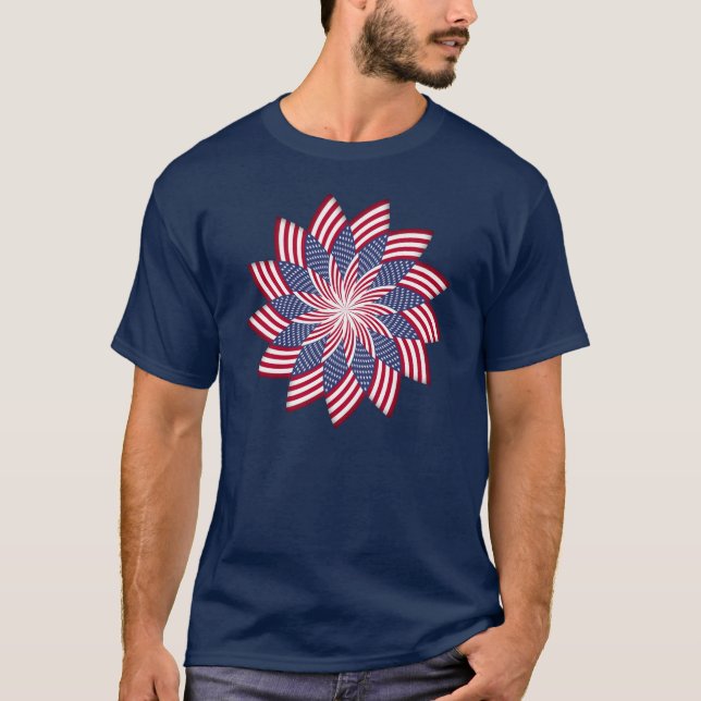T-shirt americano da obscuridade do Pinwheel (Frente)