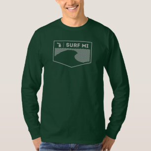 T-shirt americano de Michigan L/S do roupa do MI
