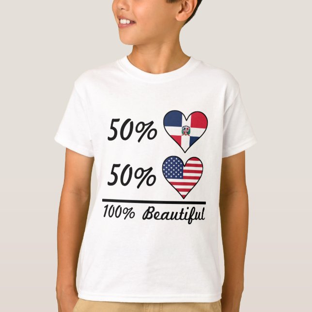 T-shirt Americano do Dominican 50% de 50% 100% bonito (Frente)