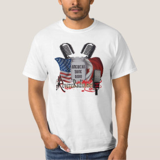 T-shirt americano do Mic do dobro do brilho