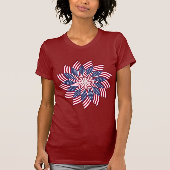T-shirt americano do Pinwheel (escuro) (Frente)