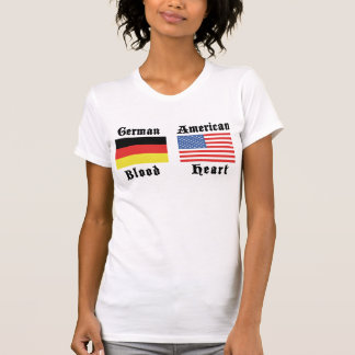 T-shirt americano do preto do coração do sangue