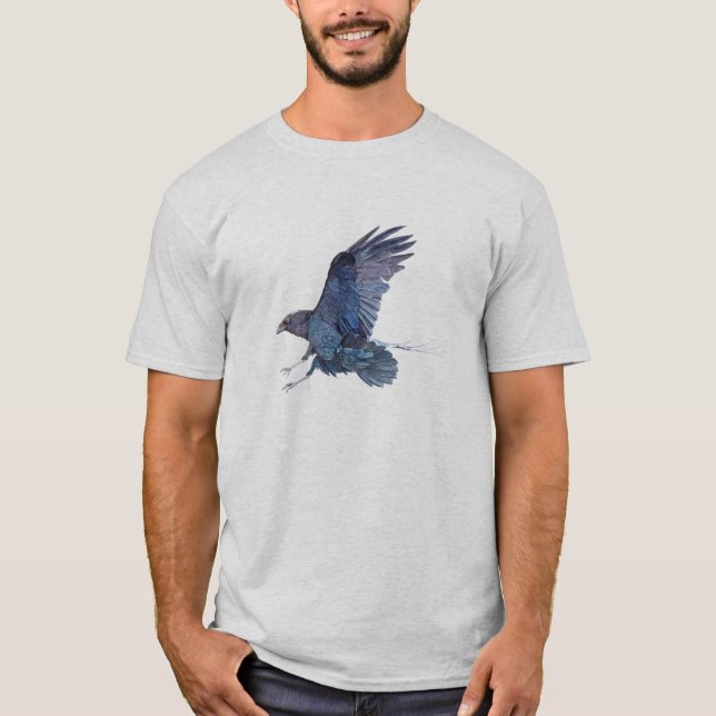 T-shirt americano do roupa dos homens do corvo (Frente)