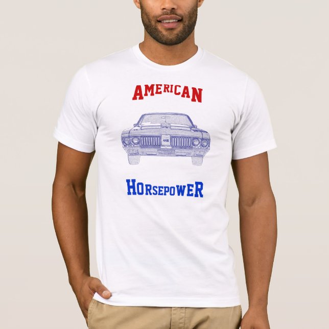 T-shirt americano dos cavalos-força (Frente)