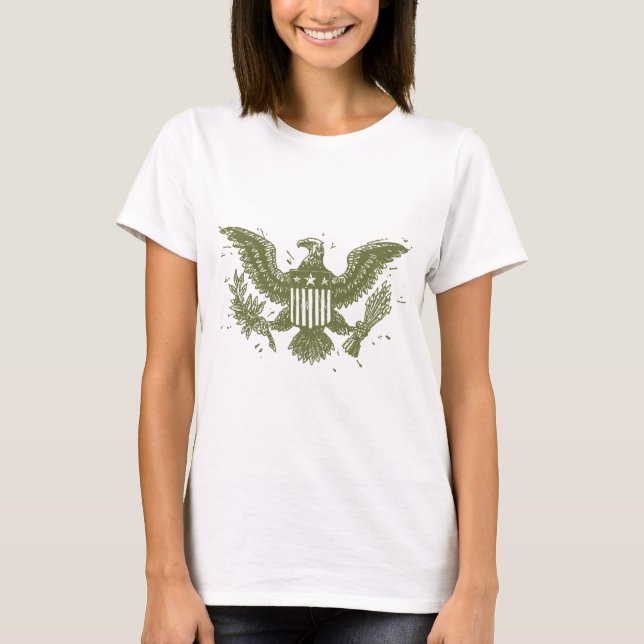 T-shirt Americano Eagle do vintage (Frente)