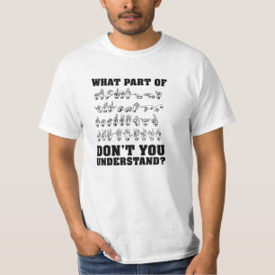 T-shirt americano engraçado do linguagem gestual