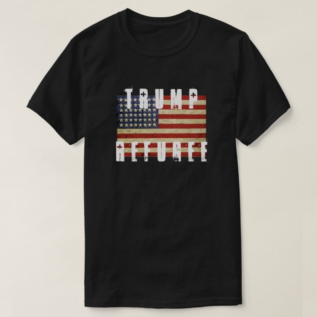 T-SHIRT AMERICANO TRUMP REFUGEE (Frente do Design)