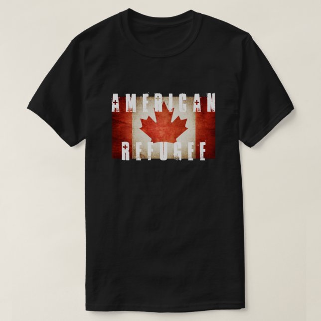 T-SHIRT AMERICANO TRUMP REFUGEE CANADÁ (Frente do Design)