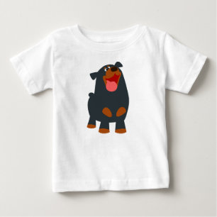 T-shirt amigável bonito do bebê de Rottweiler do