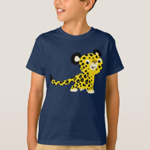 T-shirt amigável das crianças do leopardo dos