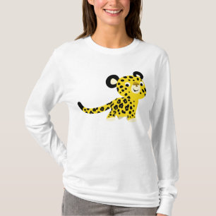 T-shirt amigável das mulheres do leopardo dos