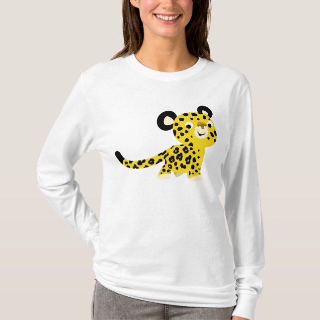 T-shirt amigável das mulheres do leopardo dos (Frente)