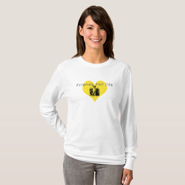 T-shirt Amigos para a vida (Frente Completa)