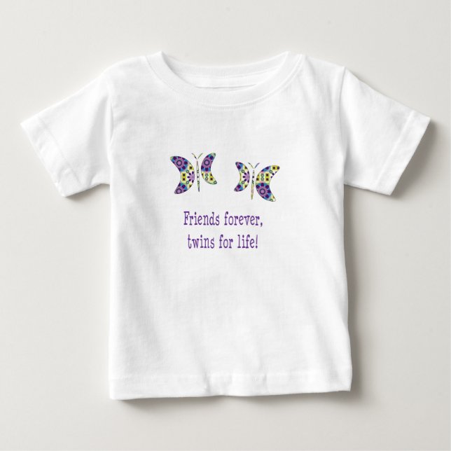 T-shirt Amigos Para Gêmeos Para Sempre Para A Vida (Frente)