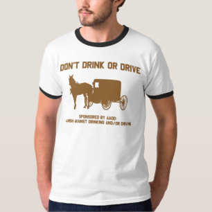 T-shirt Amish - não beba nem não conduza