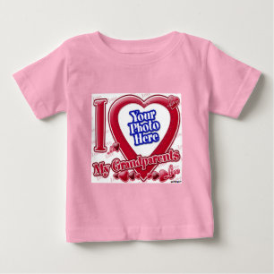 T-shirt Amo o coração vermelho dos meus avós