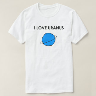 T-shirt Amo planetas espaciais cardíacos URANUS estrelas a