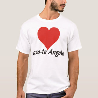 T-shirt - amo-te Angola - de coração - branca